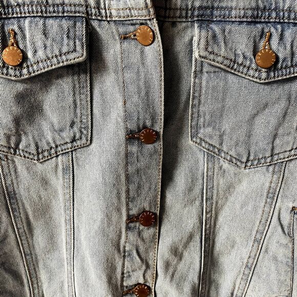 Forever 21 Light Medium Wash Oversized Denim Jacket Size L GUC - Picture 4 of 10